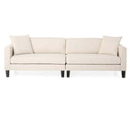 Comfy 3-Seat Sofa with Wooden Legs, Modern Style for Living Room and Study