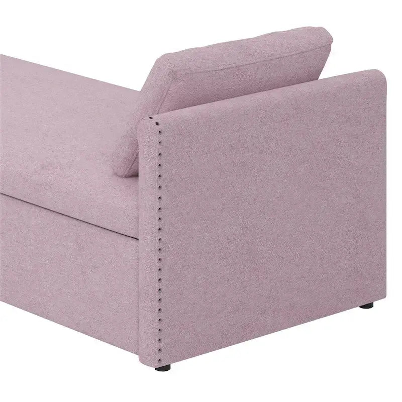 Modern Upholstered Chaise Lounger Daybed Small Single Daybed with 2 Drawers