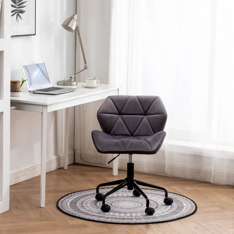 Diamond Tufted Adjustable Swivel Office Chair for Office Room