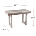 Modern Contemporary Faux Marble Writing Desk, Multifunctional as a Small Space Dining Table or Hobby Workstation
