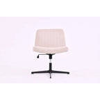 Chaise de bureau jambes croisées, Chaise de bureau large et confortable, Sans roulettes, Sans accoudoirs, pivotante et réglable en hauteur