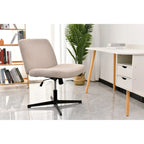 Chaise de bureau jambes croisées, Chaise de bureau large et confortable, Sans roulettes, Sans accoudoirs, pivotante et réglable en hauteur