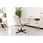 Chaise de bureau jambes croisées, Chaise de bureau large et confortable, Sans roulettes, Sans accoudoirs, pivotante et réglable en hauteur