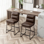 Roundhill Milos Upholstered 26-inch Counter Height Stools, Set of 2