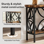 Console étroite extra longue avec cadre en métal et finition en bois rustique - 70.86 L x 11.81 l x 31.88 H