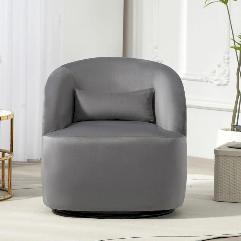 US Pride Furniture Accent Chair with Barrel-shaped Design and 360 Degree Swivel Feature