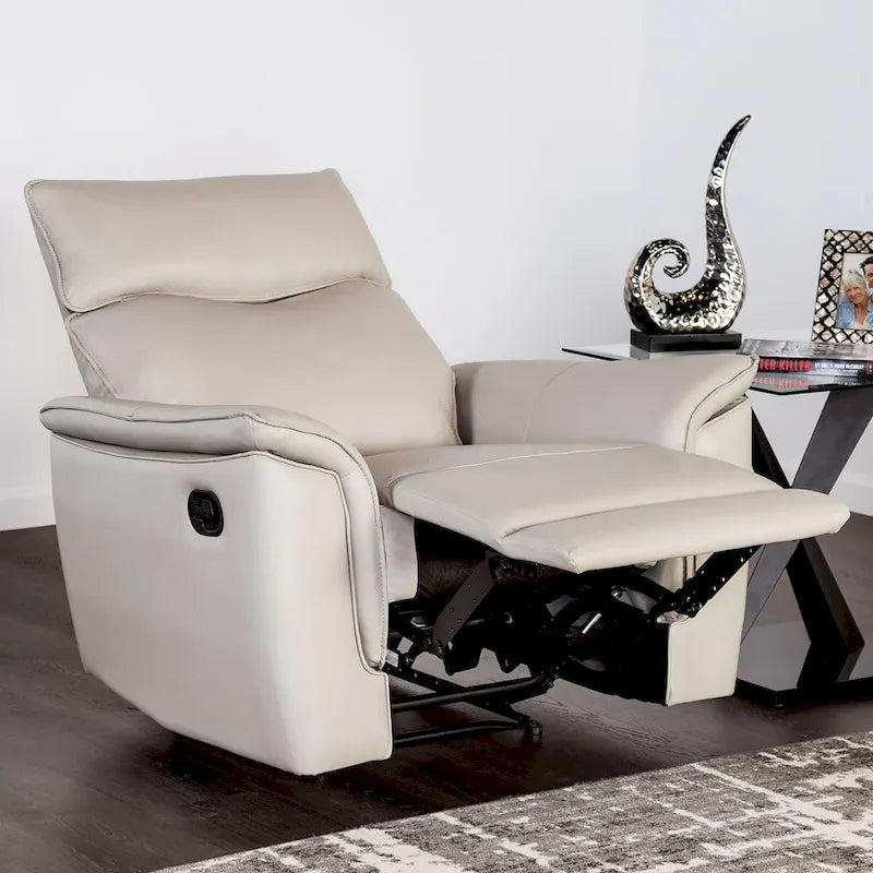 Furniture of America Marty Modern Leather Match Manual Recliner