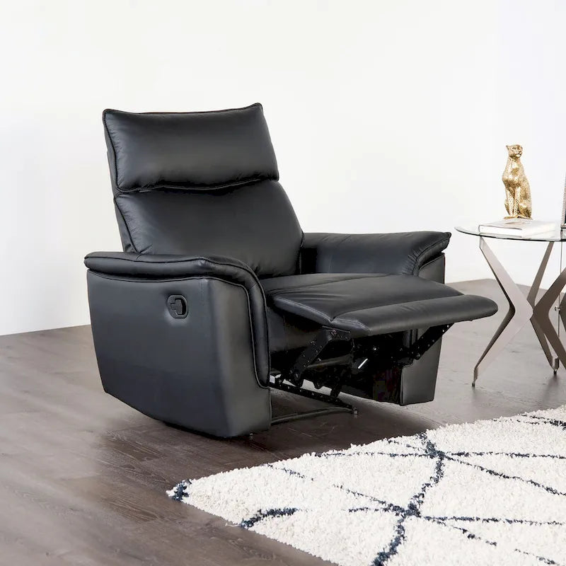 Furniture of America Marty Modern Leather Match Manual Recliner