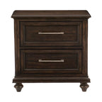 Driftwood Charcoal Finish Bedroom Set 3pc Bed and Two Nightstands