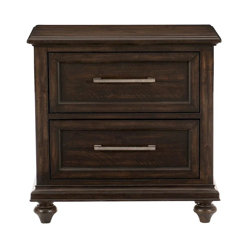 Driftwood Charcoal Finish Bedroom Set 3pc Bed and Two Nightstands