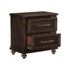 Driftwood Charcoal Finish Bedroom Set 3pc Bed and Two Nightstands