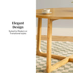 Table à manger ronde moderne en bois massif Middlebrook avec pieds géométriques