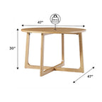 Table à manger ronde moderne en bois massif Middlebrook avec pieds géométriques