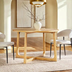 Table à manger ronde moderne en bois massif Middlebrook avec pieds géométriques