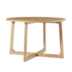Table à manger ronde moderne en bois massif Middlebrook avec pieds géométriques