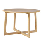 Table à manger ronde moderne en bois massif Middlebrook avec pieds géométriques