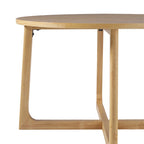 Table à manger ronde moderne en bois massif Middlebrook avec pieds géométriques