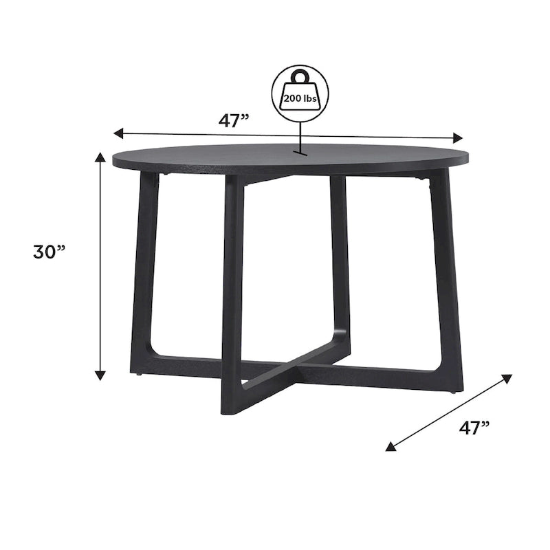 Table à manger ronde moderne en bois massif Middlebrook avec pieds géométriques