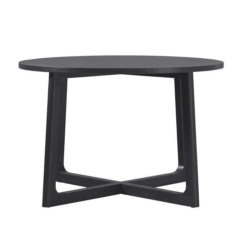 Table à manger ronde moderne en bois massif Middlebrook avec pieds géométriques