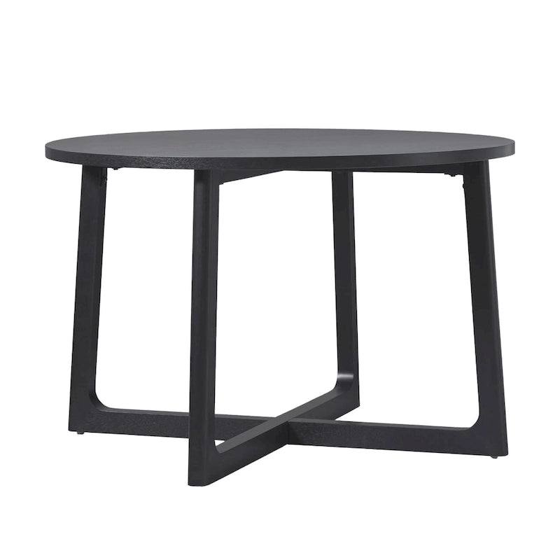 Table à manger ronde moderne en bois massif Middlebrook avec pieds géométriques