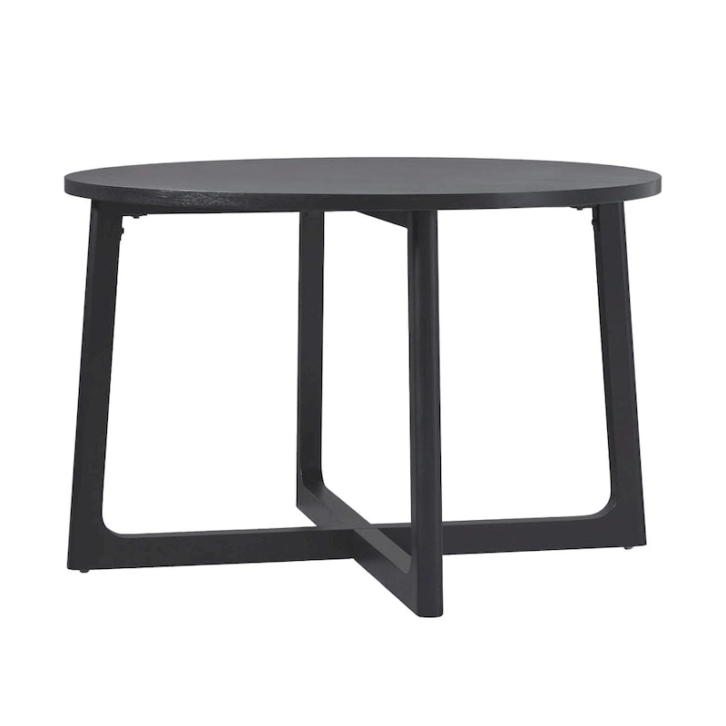 Table à manger ronde moderne en bois massif Middlebrook avec pieds géométriques