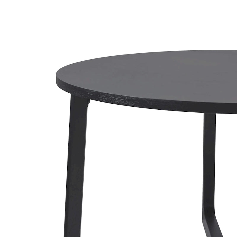 Table à manger ronde moderne en bois massif Middlebrook avec pieds géométriques