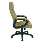 Work Smart Black Eco Leather High-back Contour Executive Chair