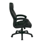 Work Smart Black Eco Leather High-back Contour Executive Chair