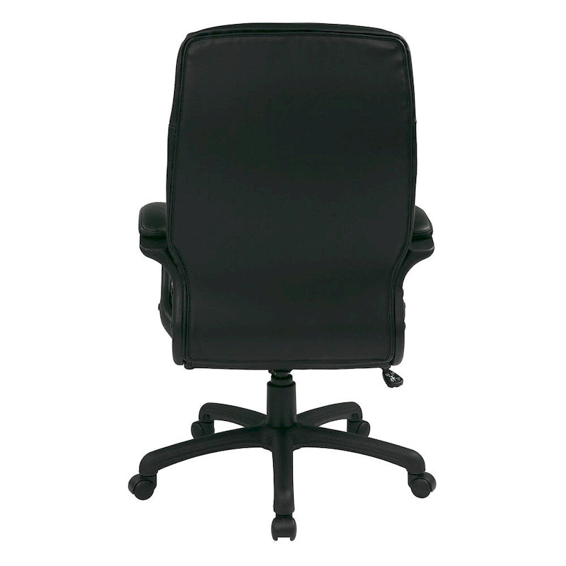 Work Smart Black Eco Leather High-back Contour Executive Chair