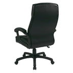 Work Smart Black Eco Leather High-back Contour Executive Chair