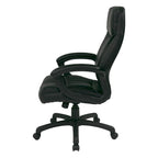 Work Smart Black Eco Leather High-back Contour Executive Chair