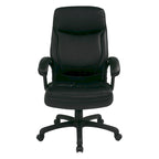 Work Smart Black Eco Leather High-back Contour Executive Chair