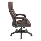 Work Smart Black Eco Leather High-back Contour Executive Chair