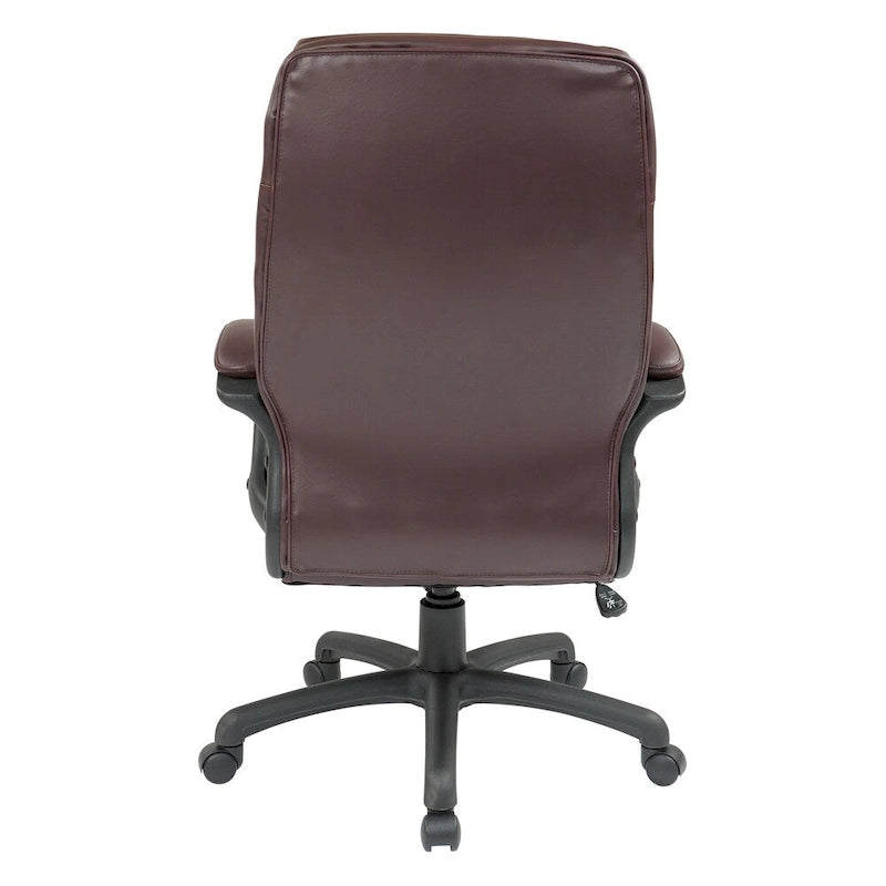 Work Smart Black Eco Leather High-back Contour Executive Chair