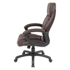 Work Smart Black Eco Leather High-back Contour Executive Chair