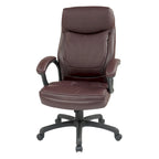 Work Smart Black Eco Leather High-back Contour Executive Chair