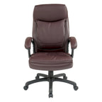 Work Smart Black Eco Leather High-back Contour Executive Chair