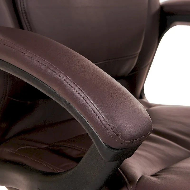 Work Smart Black Eco Leather High-back Contour Executive Chair