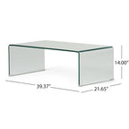 12mm Modern Tempered Glass Coffee Table for Living Room