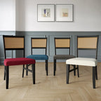 Chaise de salle à manger en bois en lin contemporaine CraftPorch, lot de 4