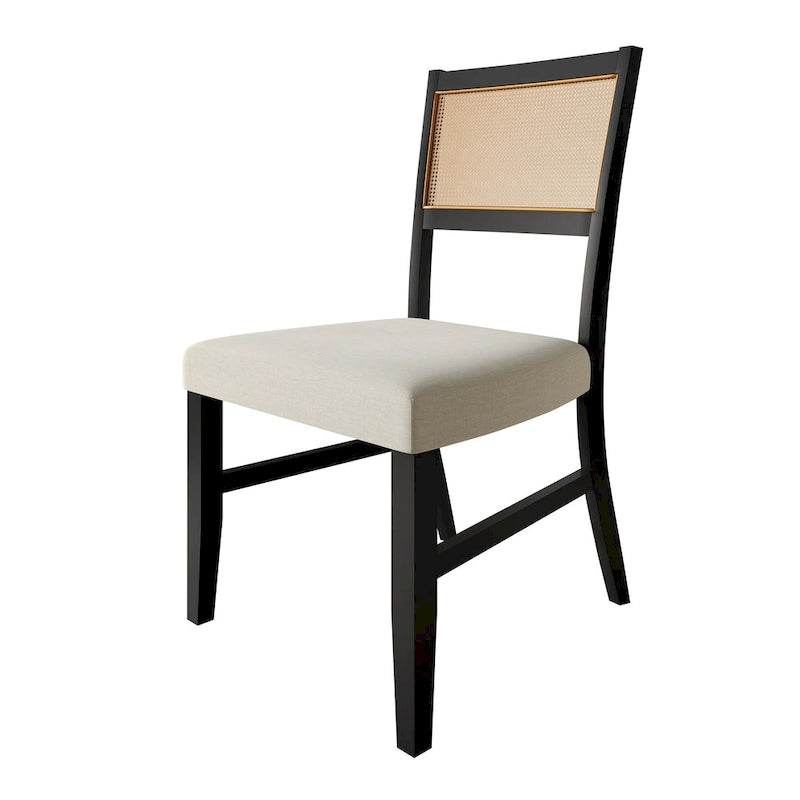 Chaise de salle à manger en bois en lin contemporaine CraftPorch, lot de 4