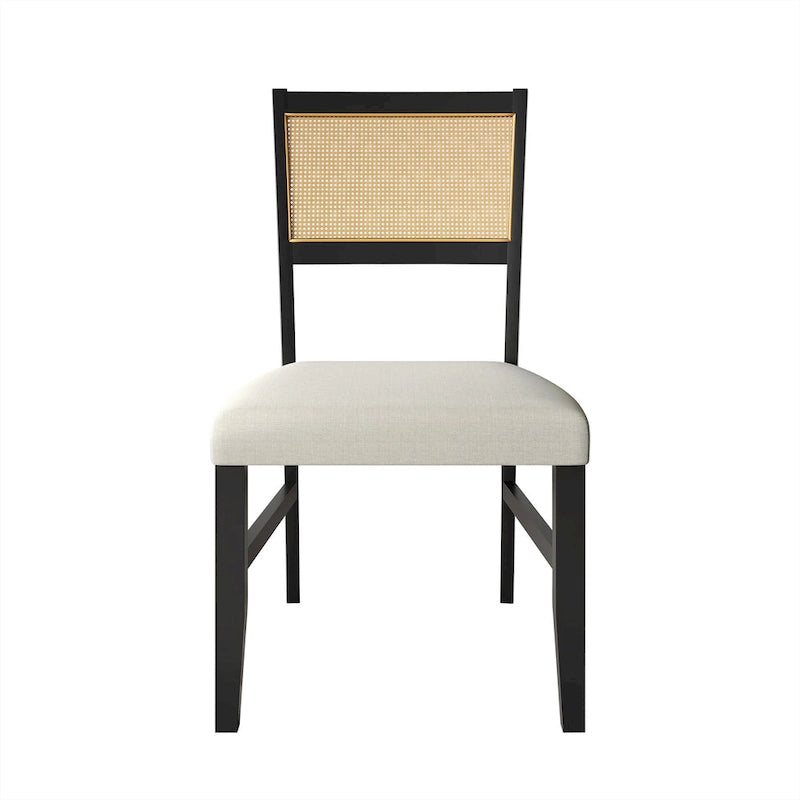 Chaise de salle à manger en bois en lin contemporaine CraftPorch, lot de 4