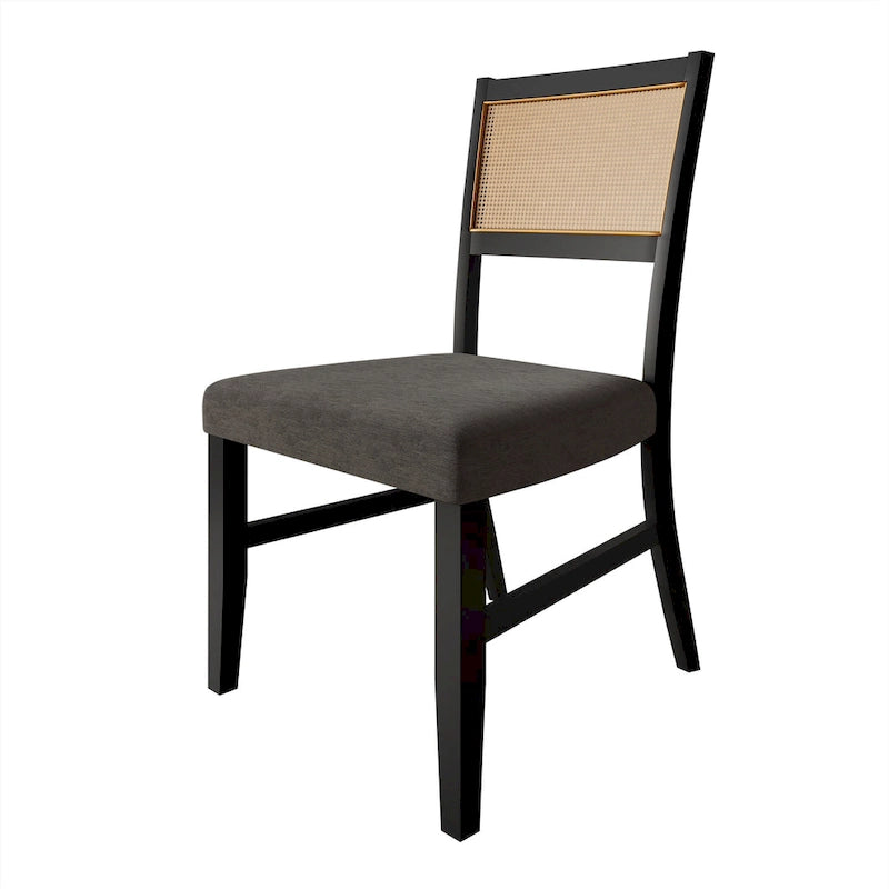 Chaise de salle à manger en bois en lin contemporaine CraftPorch, lot de 4