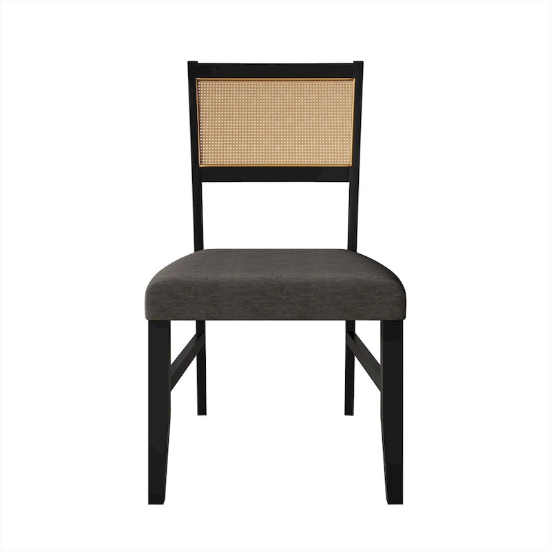 Chaise de salle à manger en bois en lin contemporaine CraftPorch, lot de 4