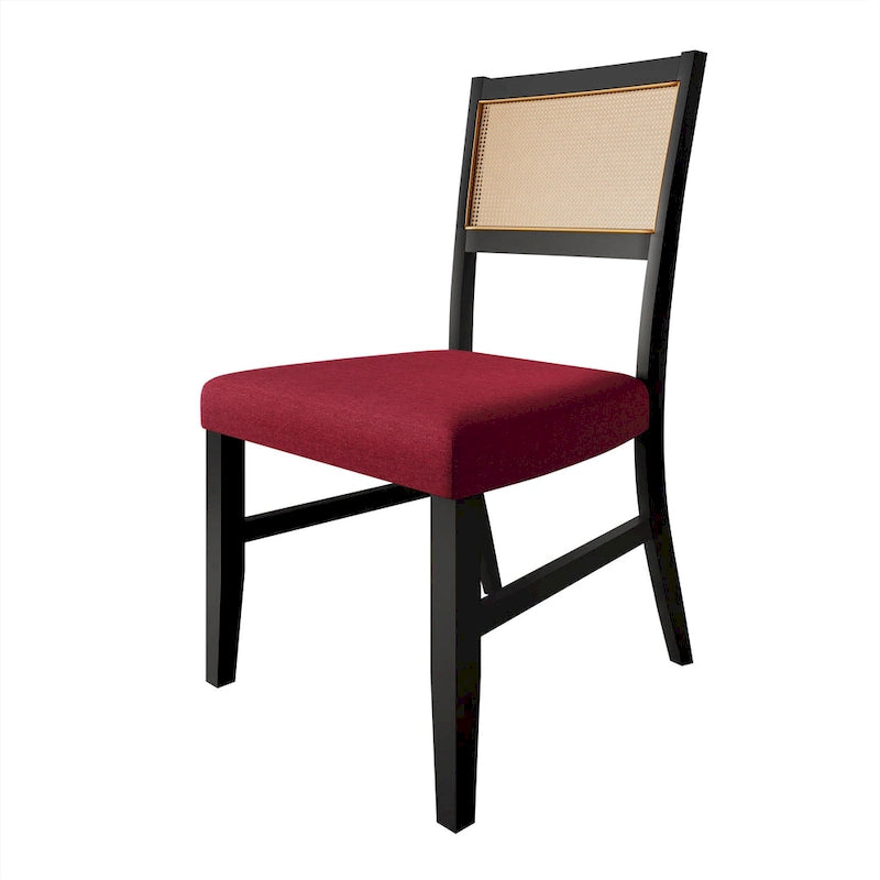 Chaise de salle à manger en bois en lin contemporaine CraftPorch, lot de 4