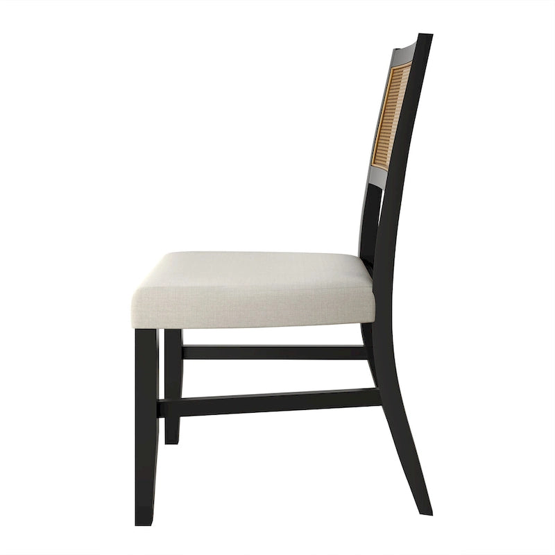 Chaise de salle à manger en bois en lin contemporaine CraftPorch, lot de 4