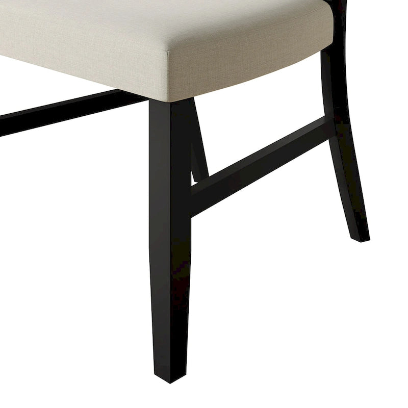 Chaise de salle à manger en bois en lin contemporaine CraftPorch, lot de 4