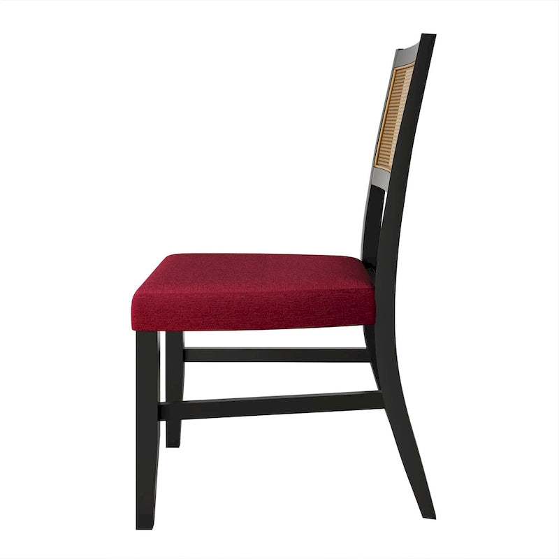 Chaise de salle à manger en bois en lin contemporaine CraftPorch, lot de 4
